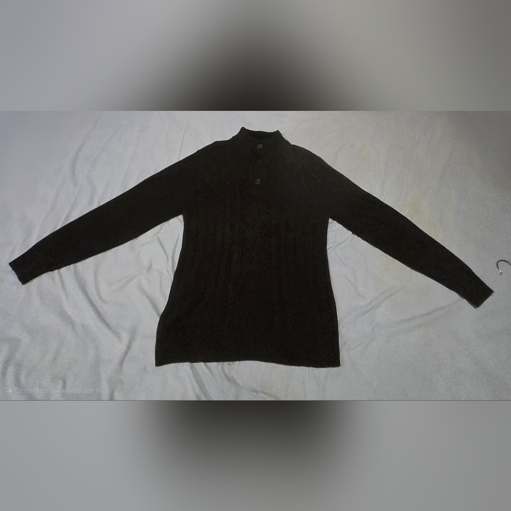 TRICOTS ST RAPHAEL, Men's long-sleeved green button-down sweater, size L. USED